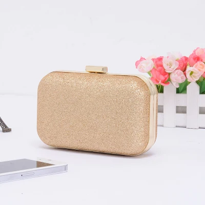 CW & F модные женские золотые блестящие маленькие вечерние сумки с зажимом женская