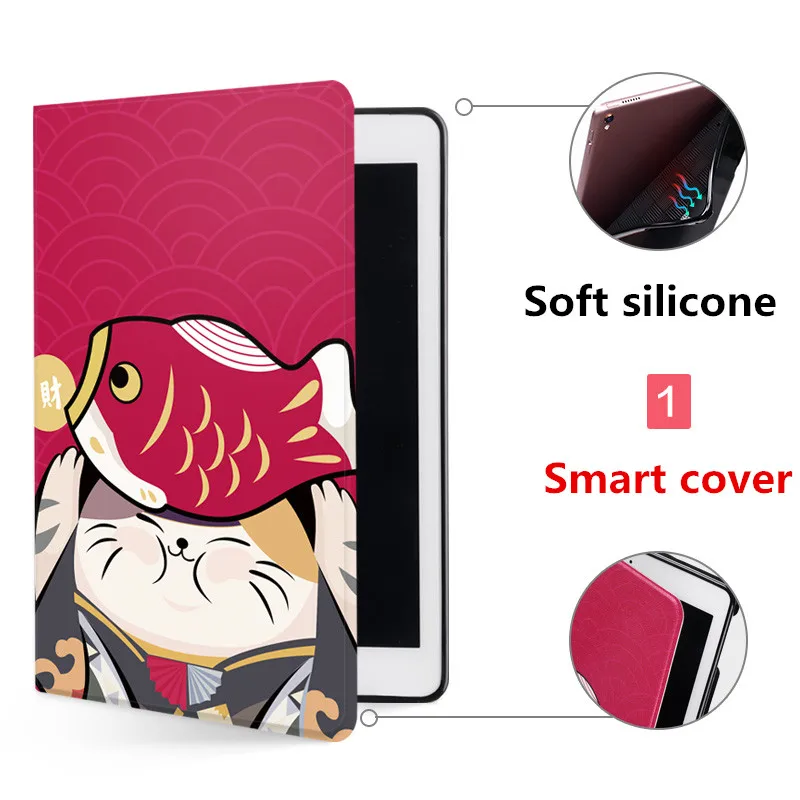 Lucky cat Smart Case Flip Cover For iPad Pro 9.7 10.5 Air Air2 Mini 1 2 3 4 soft tpu Tablet ipad 2017 2018 A1893 | Компьютеры и офис