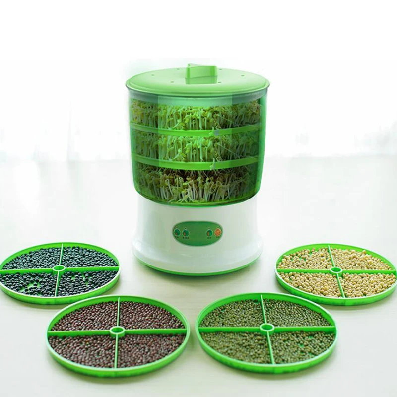 Цифровой домашний DIY Sprouts Bean Maker 2 слоя автоматический Электрический Germinator семян