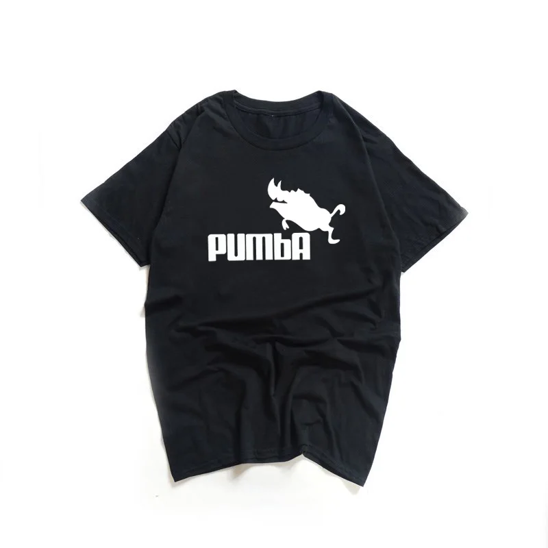 100% хлопок милые забавные футболки camisetas hombre Короткие рукава Пумба Футболка