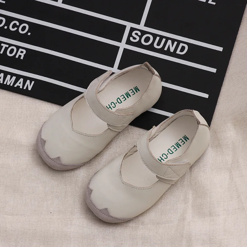 Обувь из натуральной кожи Весенняя обувь принцессы для девочек Мокасины на