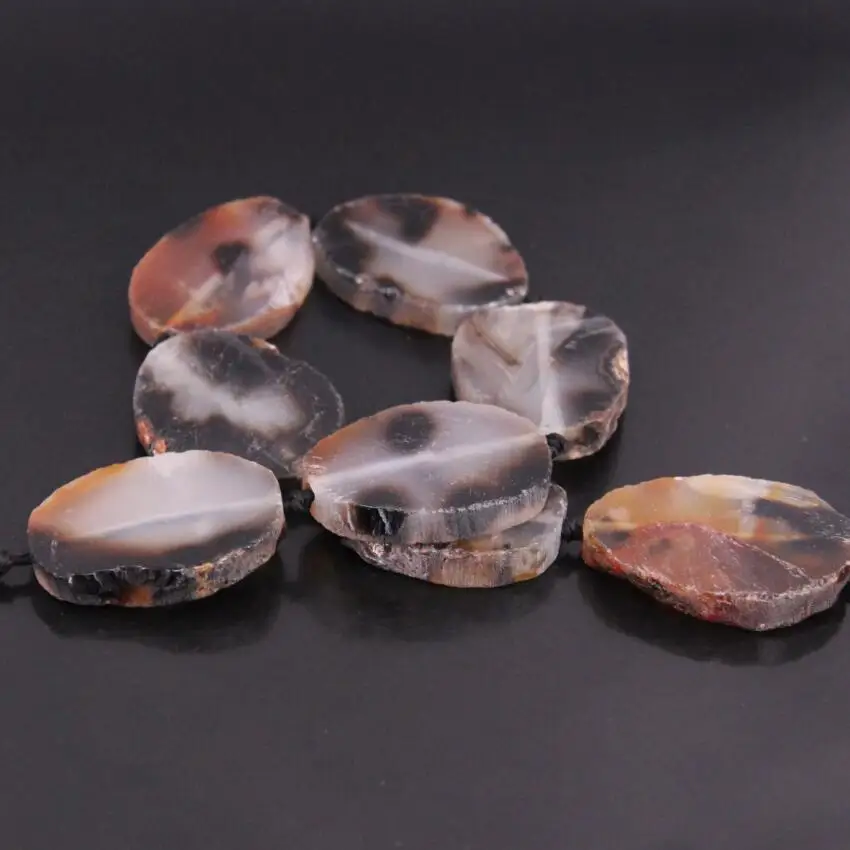 15 5 &quotпрядь натуральные необработанные Агаты Drusy Slab Slice свободные бусины Onxy Gems Nugget