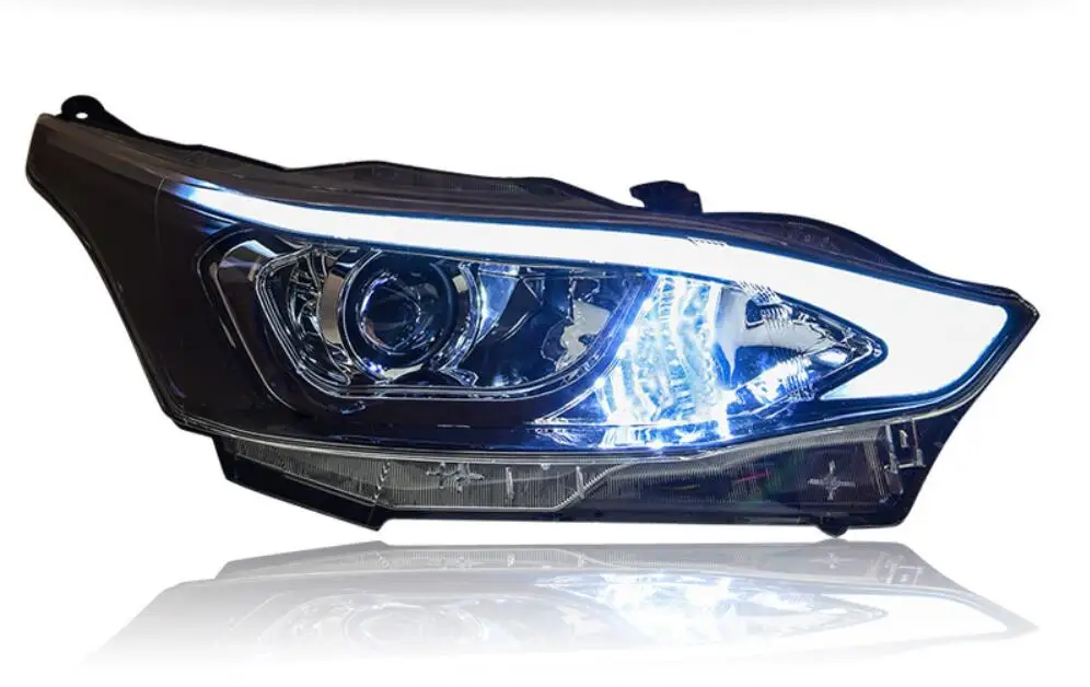 Одна пара автомобилей Стайлинг Для Yaris фар года DRL hid лампы Биксеноновые линзы hi lo луч парковка противотуманная фара yaris головной свет