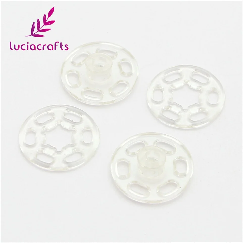 Clear Lucia crafts 20 Набор черный/белый/прозрачный Невидимый нейлоновый фиксатор кнопки для самостоятельного пошива одежды аксессуары E0517 - Цвет: Clear