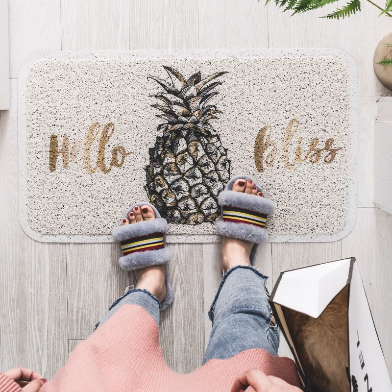 Креативный Ананасовый ковер из ПВХ для ванной очень уютный Мягкий Нескользящий