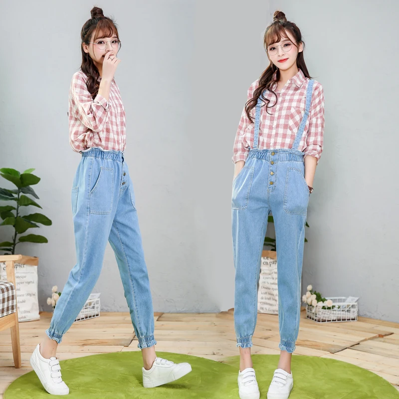 Летние корейские милые махровые носки Для женщин джинсовые комбинезоны большого