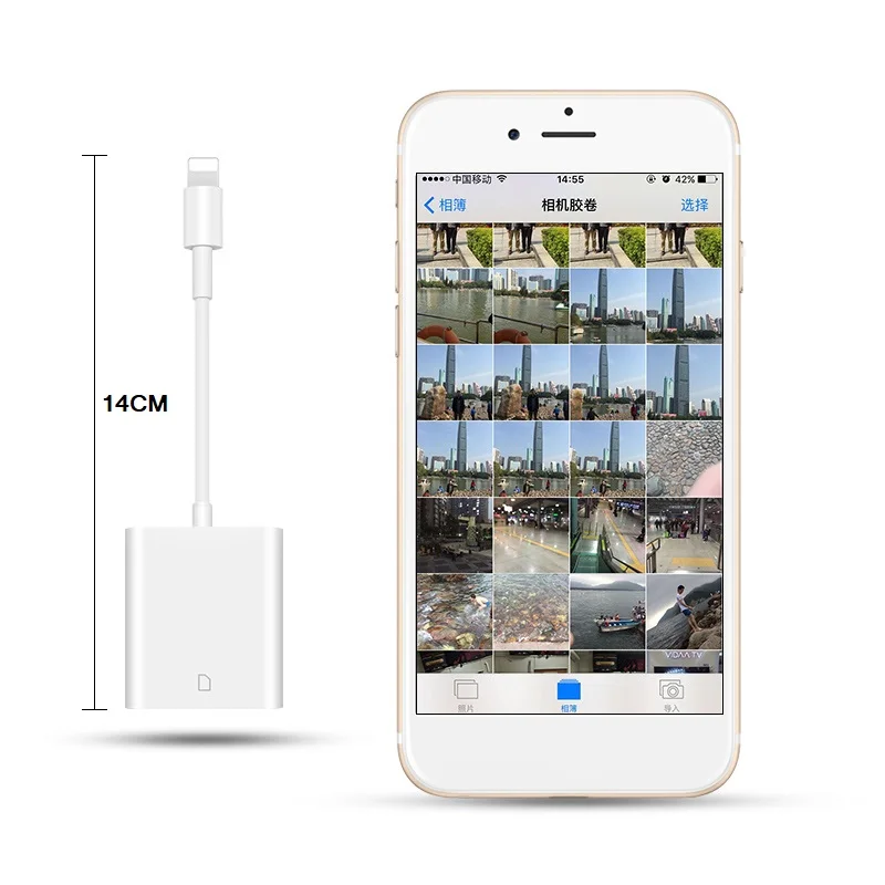 Combo SD TF Card Reader Digital Camera Kit Compatible OTG Adapter Cable For iPhone iOS 9.2-12 iPad Android Device Needn't APP |