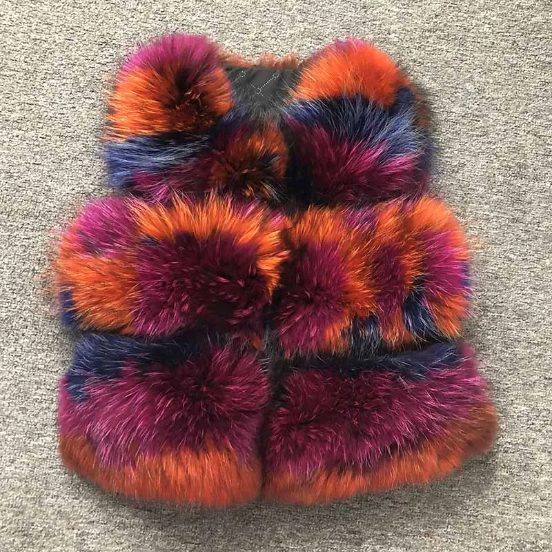 Jancoco Max женский жилет из натурального меха енота меховой жилет короткая куртка женская зимняя мода 3 ряда жилет высокого качества S1150SJ - Цвет: Multicolor