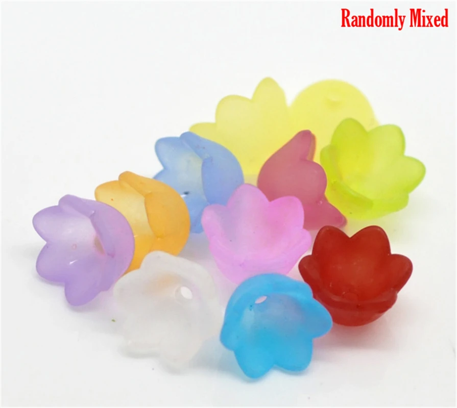 DoreenBeads 300 шт Смешанные Цветочные Матовые акриловые разделительные бусины