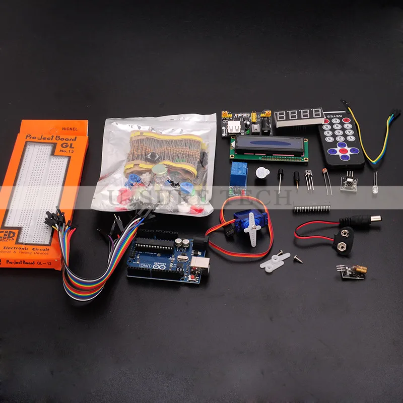 Для Arduino Starter Kit Оон R3 Basic Learning Suite Кит Модернизированный Шаговый Двигатель LCD1602 LED