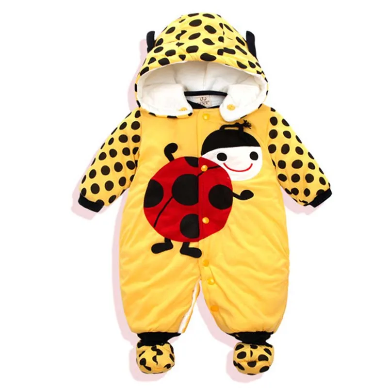 

Плотный детский комбинезон, теплая зимняя модель для новорожденных, уличная мультяшная Одежда для мальчиков и девочек, мультяшное животное...