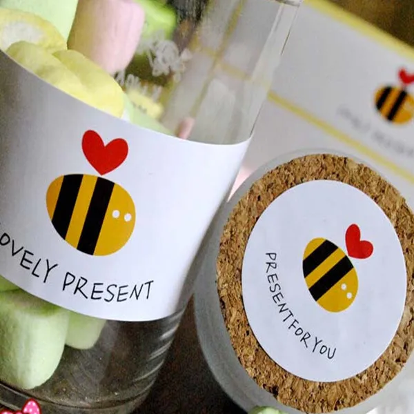 Наклейка подарок для вас наклейка с пчелами бирка сделай сам бирки печенья/торта