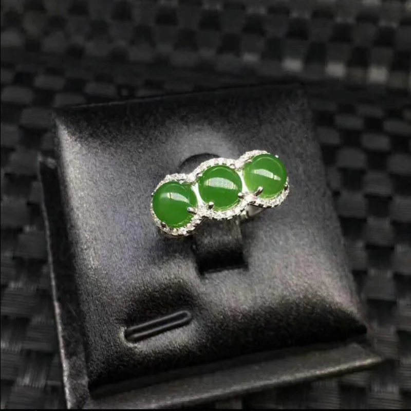 

Fine Jewelry Natural Jasper Ring 925 Silver Inlay Adjustable Charm Beautiful for Women