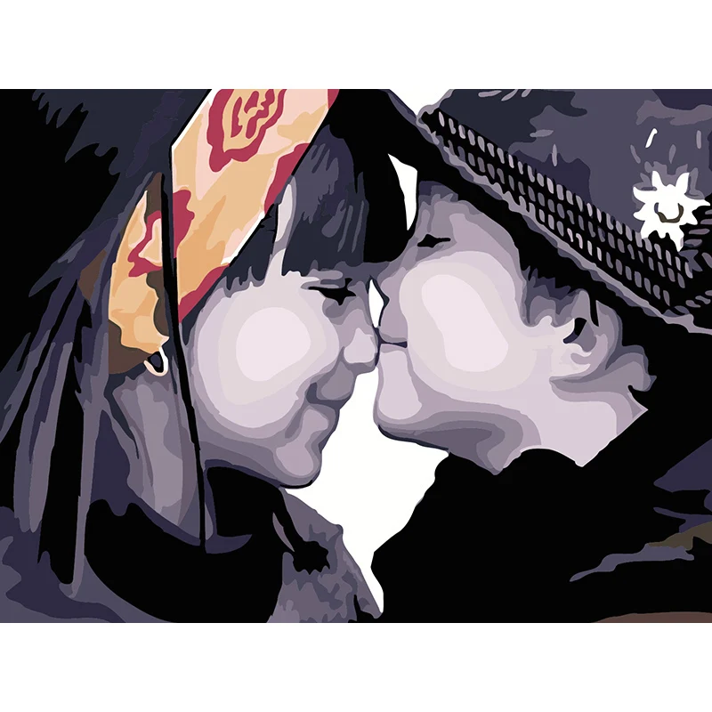 Набор для рисования по номерам на холсте поцелуй|Картины номерам| |