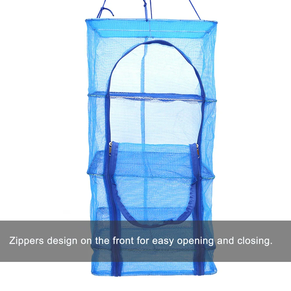 Сетчатый подвесной стеллаж для овощей рыбы сушильщика складной 3 Слои сушки