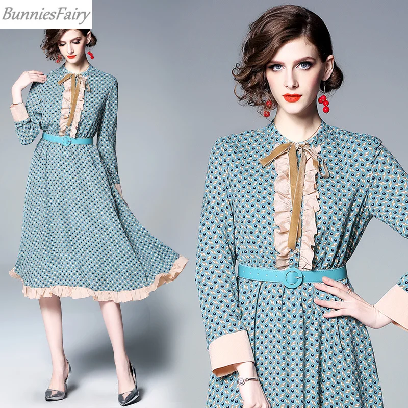 BunniesFairy 2019 сезон: весна–лето Для женщин Винтаж ретро синий лоскутное