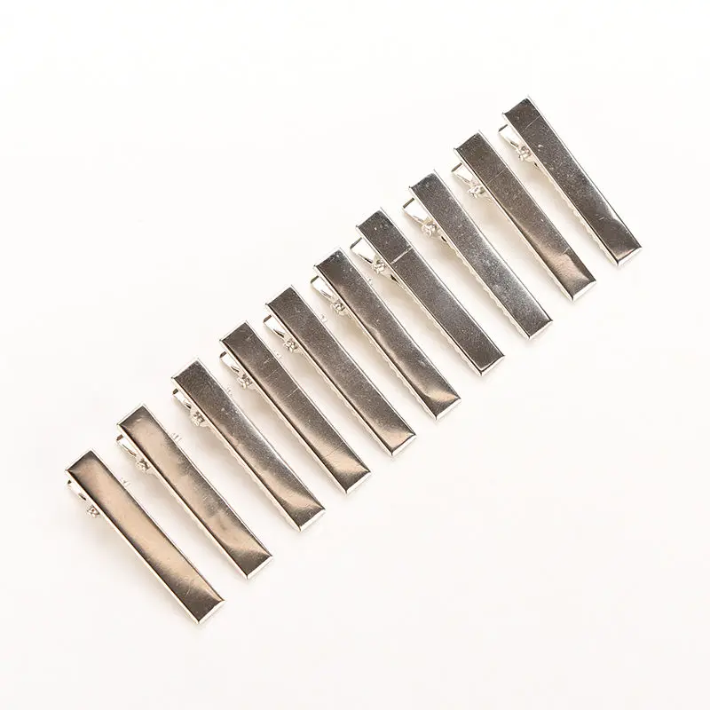 50 шт. серебристые плоские металлические зажимы для волос| |