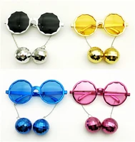 shiny hanging disco ball glasses costume music festival party favors accessories creative sunglasses rock party supplies wedding