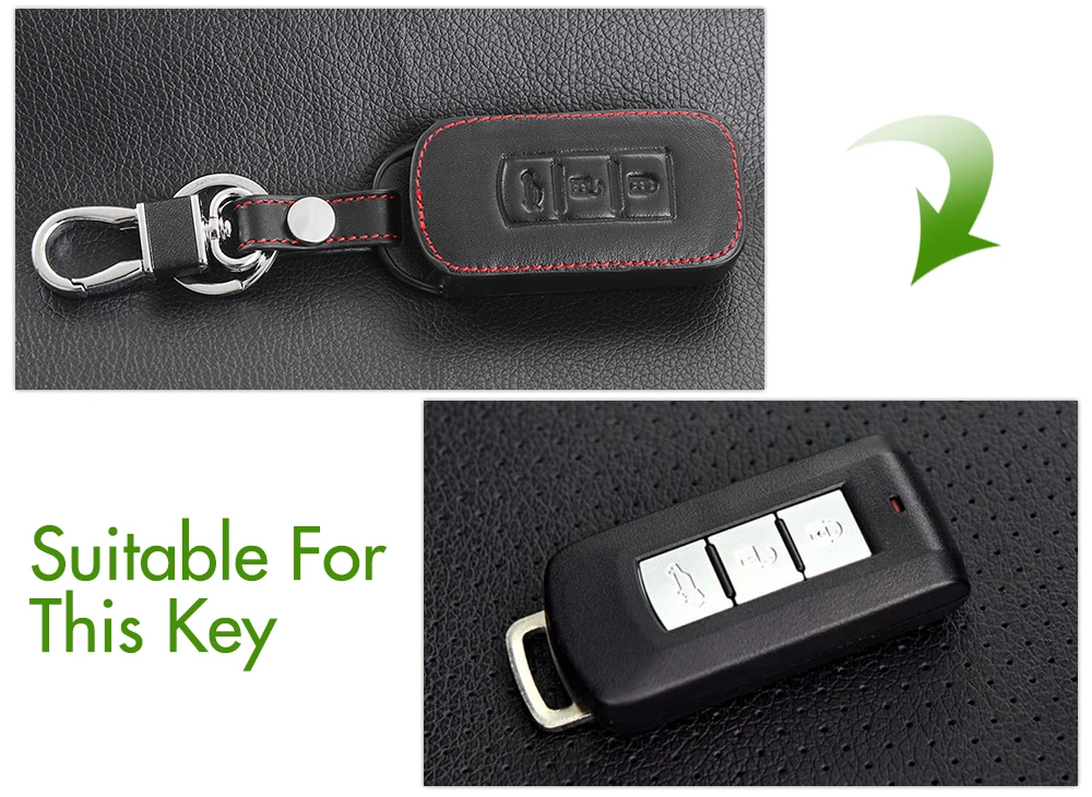 Чехол для ключа из натуральной кожи стайлинга автомобиля Mitsubishi Outlander 2016 Lancer 10 Pajero