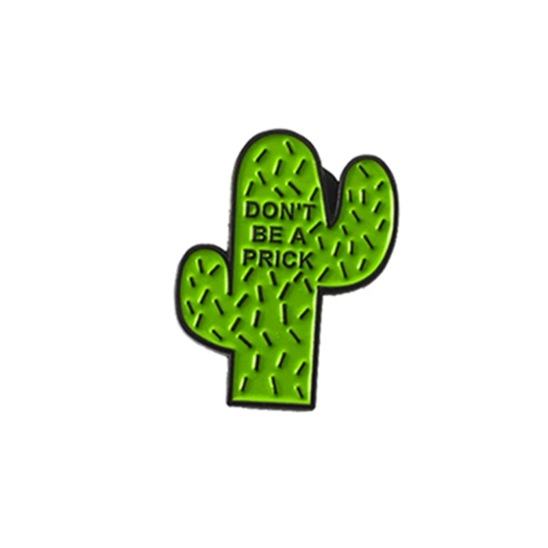 cactus Qihe ювелирные изделия Милая коллекция булавок~ животное фрукты Ленивец Кофе кот лимон персик кактус Кемпинг брошки каваи нагрудные булавки - Окраска металла: cactus