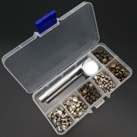 120 set leather repairing rivets craft snaps fastener button press studs silver bronze rivets with fixing tools for diy craft