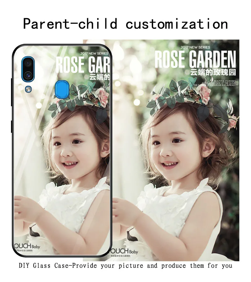 DIY фото по индивидуальному заказу чехол для телефона samsung Galaxy S8 s9 Plus Примечание 8 9 A8 A6 плюс M10 M20 a30 A50 S10+ S10E закаленное Стекло крышка