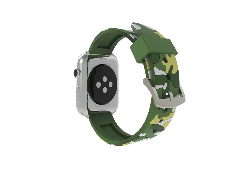 Камуфляжный спортивный силиконовый ремешок для iWatch 38 мм 42 камуфляжный браслет с