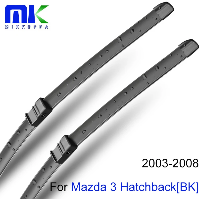Mikkuppa Front And Rear Wiper Arm Blade For Mazda 3 Hatchback[BK] 2003 2004 2005 2006 2007 2008 Rubber Auto CarAccessories | Автомобили и