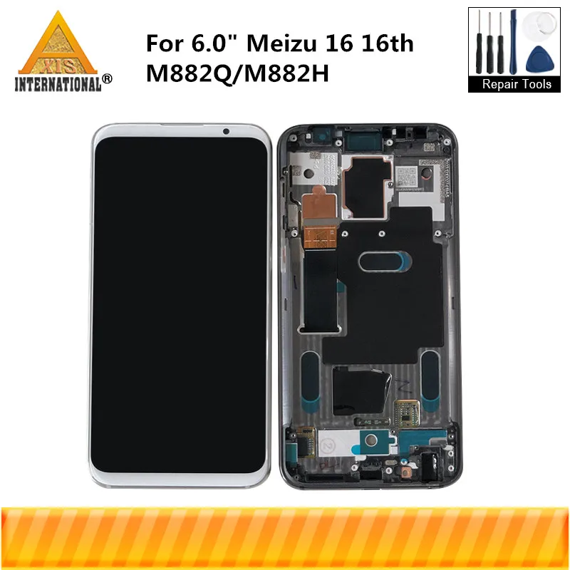 6," Meizu 16 16th M882Q/M882H Axisinternational Super AMOLED ЖК-дисплей с рамкой+ сенсорная панель дигитайзер