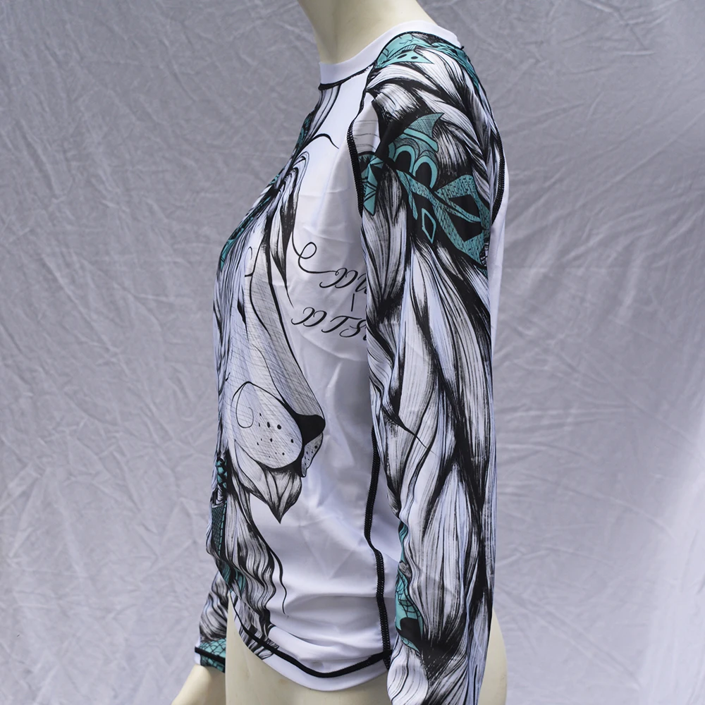 Женский купальник с сублимационной печатью UPF 50 Rashguard длинными рукавами для