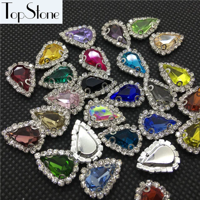 Drop Sew On Rhinestone In Handmade Crystal D Claw Setting 5x8 6x10 8x13 mm Teardrop on Stone for Dress bags garment DIY | Дом и сад