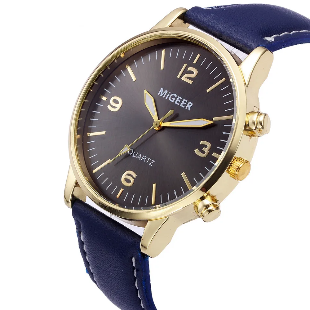 

DISU Men Watch Business Leather Strap Sports Simulated Quartz watch man vintage men wristwatch clock mens wrist watches