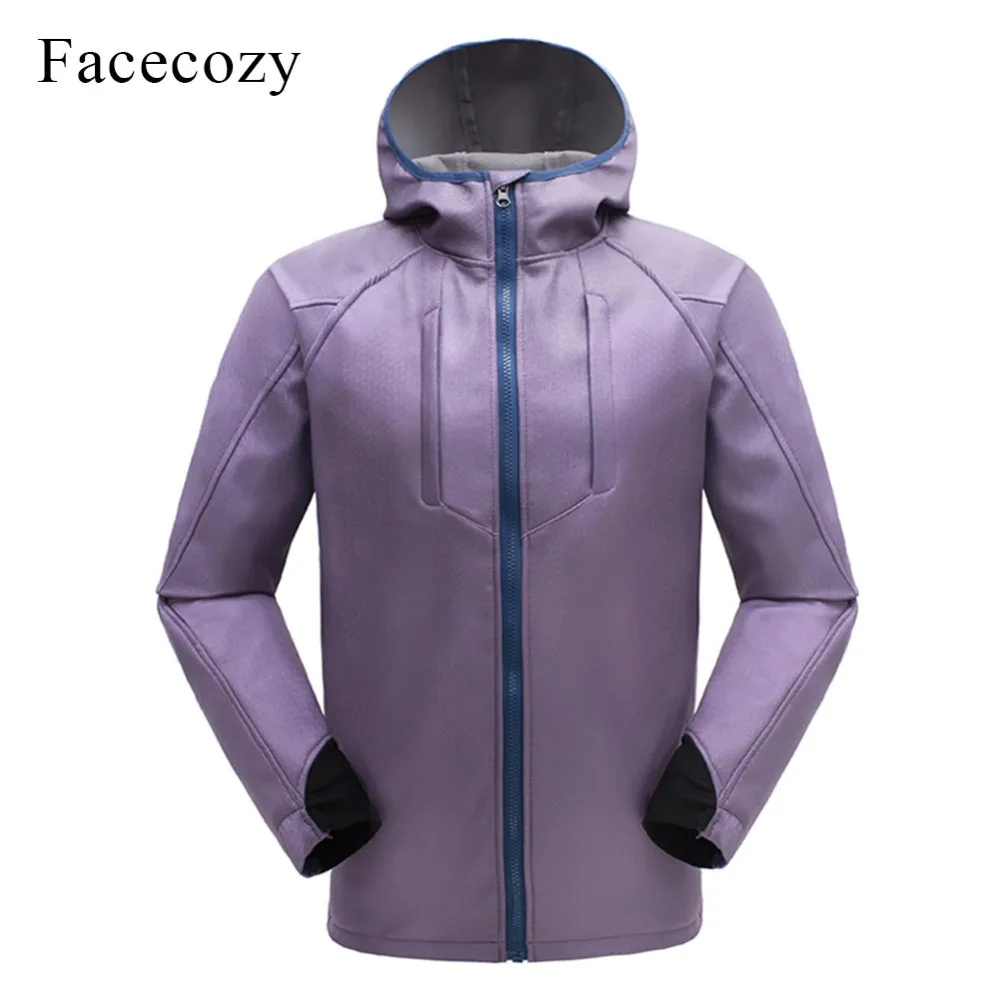 Facecozy Мужская зимняя флисовая ветровка с капюшоном мотоциклетная куртка