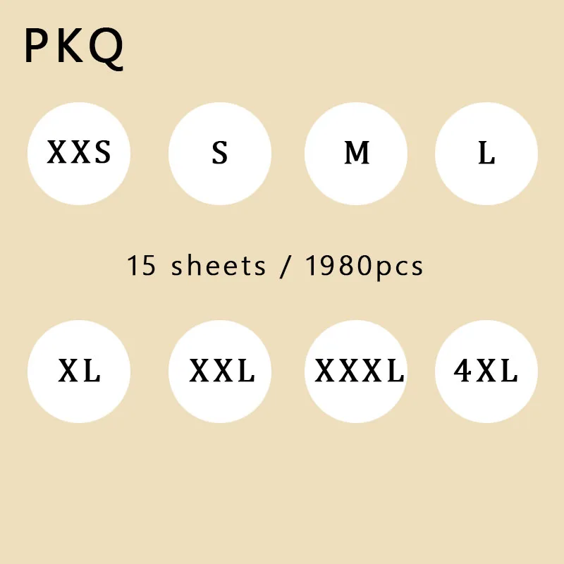1980 Φ Размер одежды наклейки этикетка XS/S/M/L/XL/XXL/XXXL/XXXXL 1 3 см в диаметре 7/11 | Дом и сад