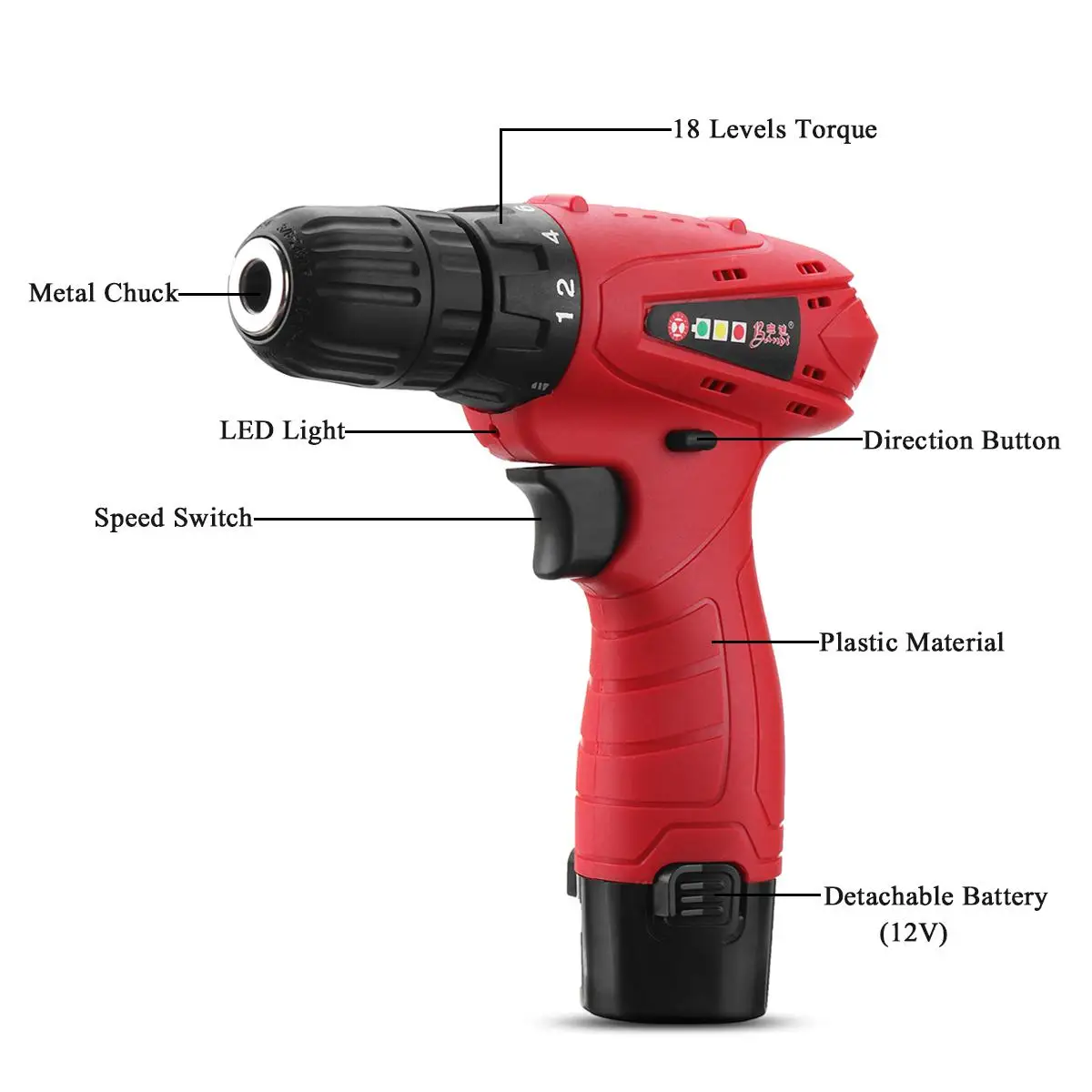 DC12V Cordless Electric Screwdriver Power Screw Driver Drill Tools 1 Battery 1 Charger EU Plug
