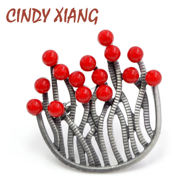 Женская брошь с бусинами CINDY XIANG винтажное посеребренное украшение из эпоксидной