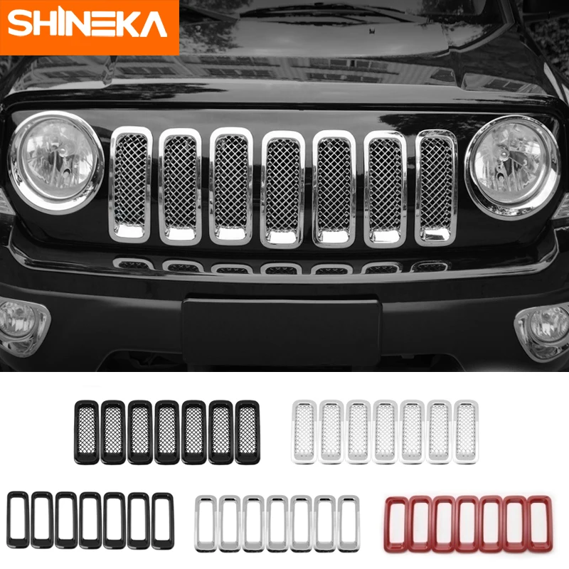 SHINEKA Racing Grills ABS передняя сетка для украшения гриля накладка наклейки Jeep Патриот 2011