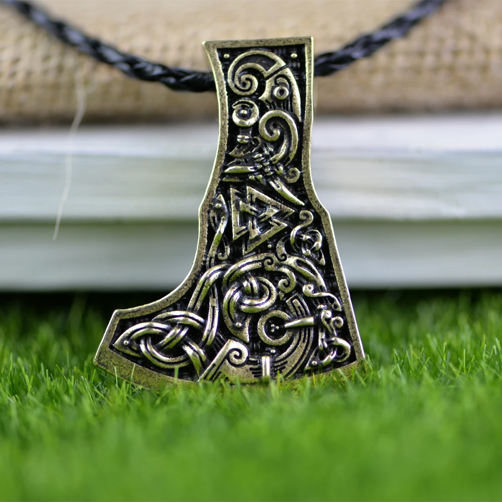 LANGHONG 10 шт. кулон викинга дракона и Valknut подвеска в виде топора ожерелье