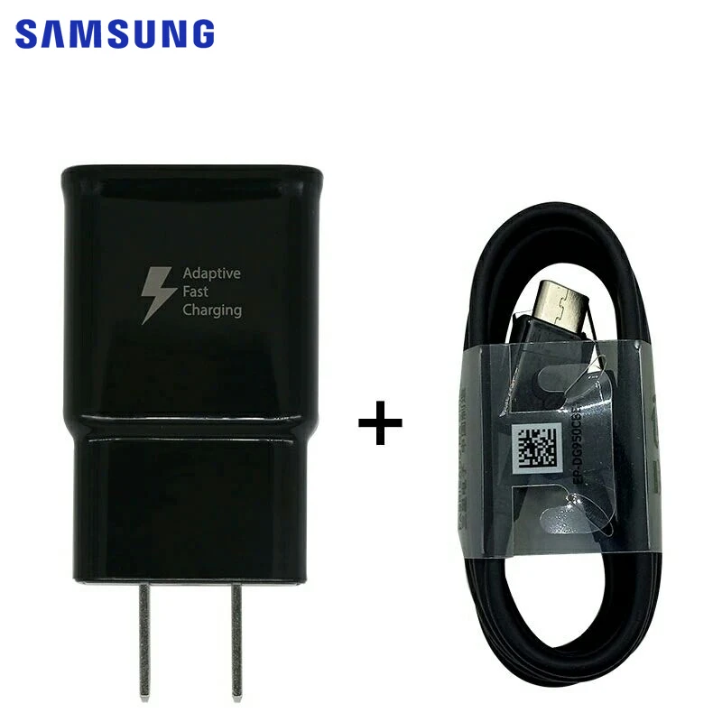 US with Type-C Cable Samsung Оригинальное быстрое зарядное устройство для samsung GALAXY S8Plus A3/A5/A7 Note8 Note9 N9300 A8 C5 Pro C9 Pro usb type-C - Тип штекера: US with Type-C Cable