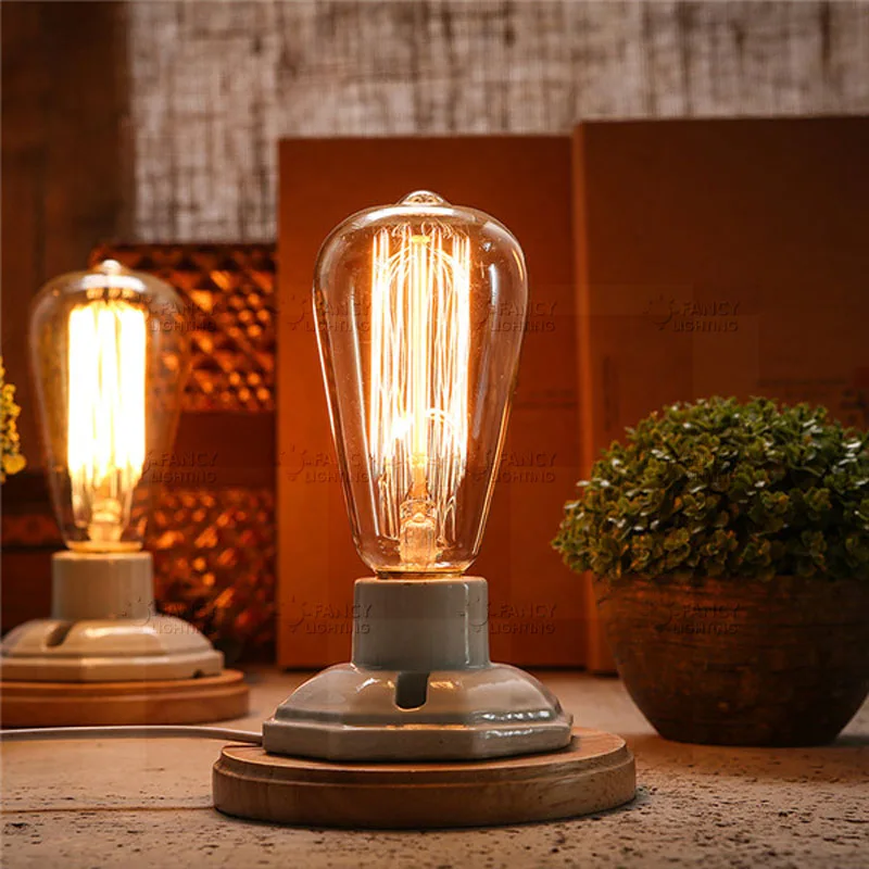 Винтажная лампа накаливания st64 e27 110 В 220 40 Вт 60 Вт|vintage edison bulb|edison bulbvintage bulbs |