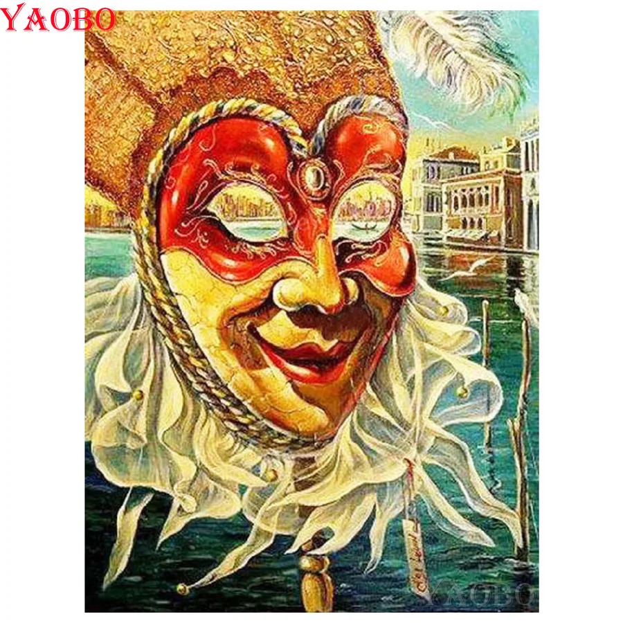 

Custom Diamond embroidery Carnival mask Pictures of crystals 5d diy diamond painting sale mosaic painting rhinestones decoration