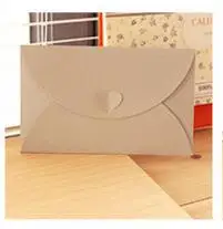 Цветные простые бумажные конверты с сердечками, 5 шт./лот, 17,5*11 см, Ретро стиль, маленький конверт, бумажные пригласительные свадебные открытки - Цвет: silver