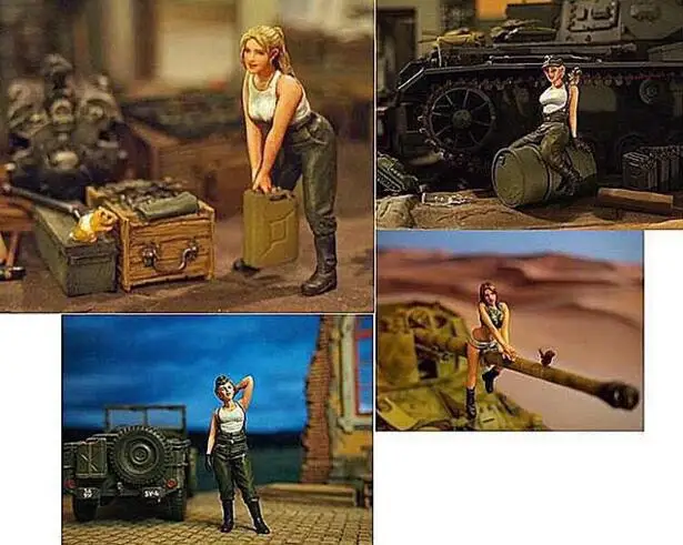 1/35 полимерные наборы немецких женщин, солдат сил технического обслуживания(только 4 фигурки/набор