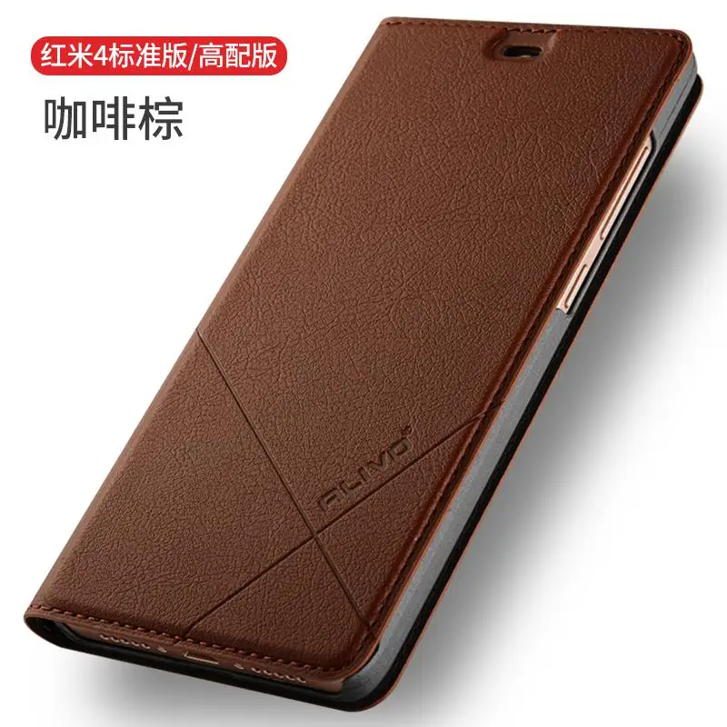 Чехол ALIVO для Xiaomi Redmi 4, роскошный кожаный чехол-книжка Fundas для Xiaomi Redmi 4/4 Pro Prime 5," дюймов - Цвет: Brown for redmi4 pro