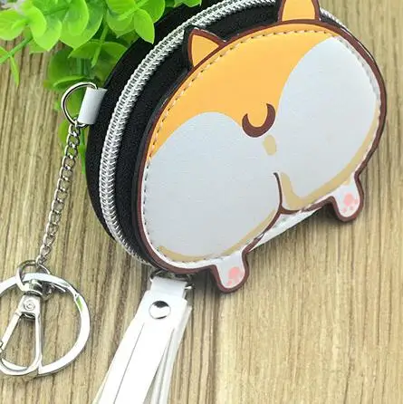 Обувь для мальчиков и девочек с рисунком аниме корги ину Шиба собака Doge Butt дизайнерский Кошелек для монет PU сумка с цепочкой для ключей подарок - Цвет: Style 1