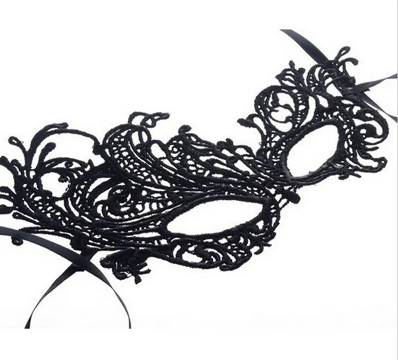 Черная Сексуальная кружевная Маскарадная маска для лица на Хэллоуин вечерние