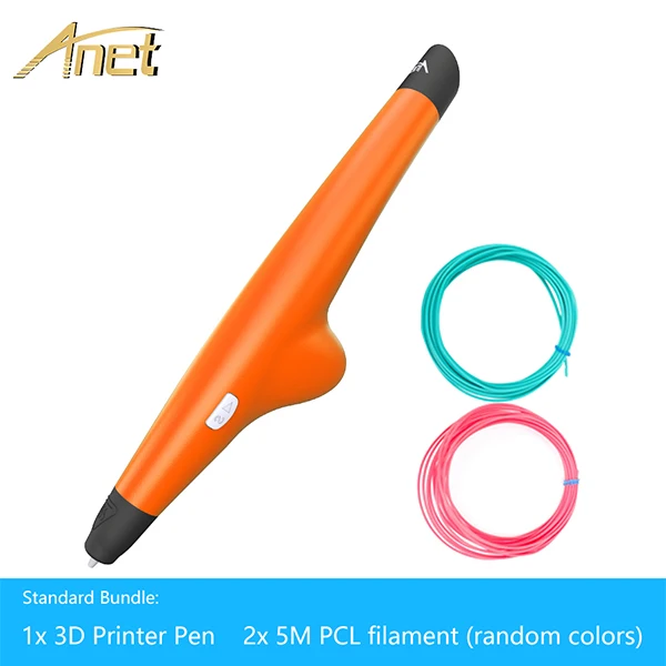 Orange Pen add 2 PCL Anet низкой температуры 3d Ручка с 1,75 мм PCL нити Смарт 3D печать Ручка для детей креативные подарки 3D-принтеры чертежная Ручка 3d VP05 - Цвет: Orange Pen add 2 PCL