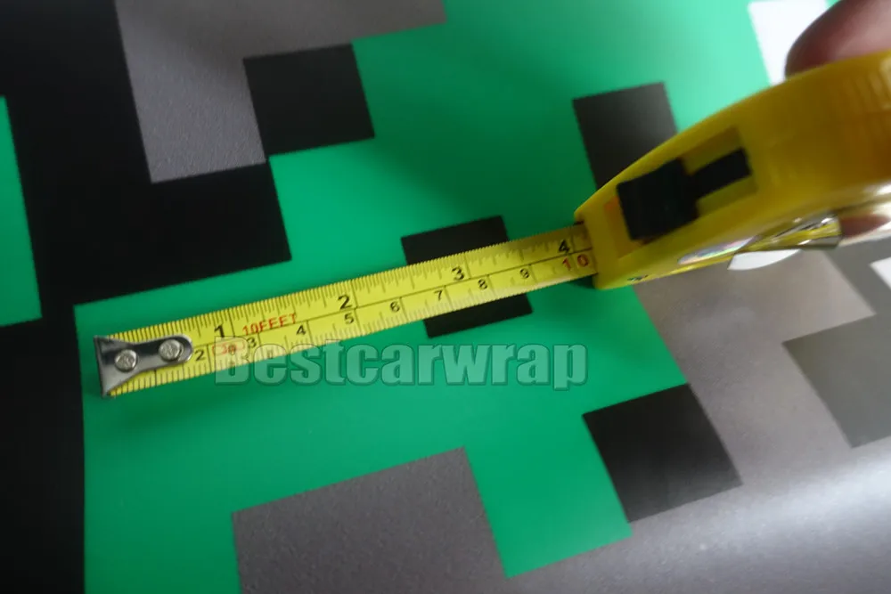 Bright Green Digital Camouflage Full-Body Car Wrap Skin with air release covering Pixel camo For truck &amp boat covers 1.52x30m |