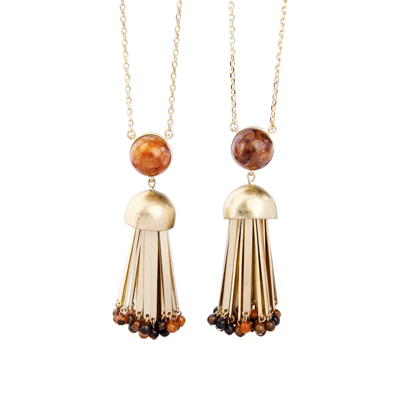 Коричневые акриловые бусы ожерелье из сплава индийские Женские Подвески с