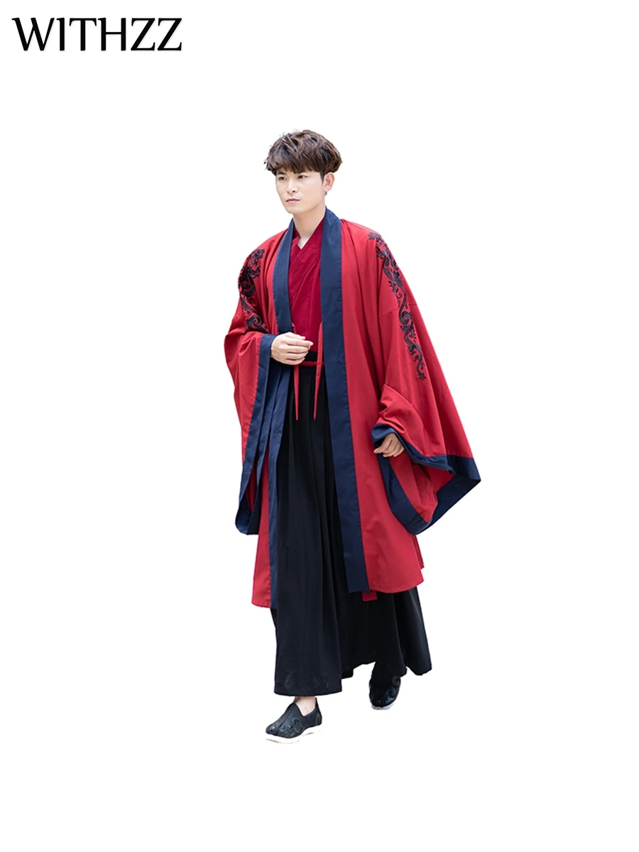 Костюм тройка с вышивкой Hanfu в китайском стиле для боевых искусств костюм пары из